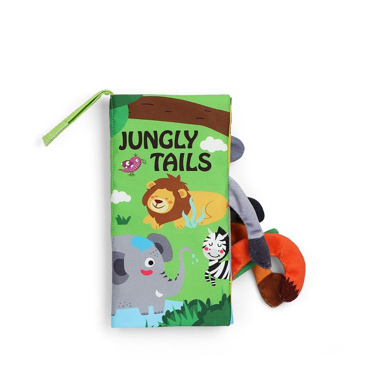 Baby first touch and feel soft educational cloth book - forest animal tail