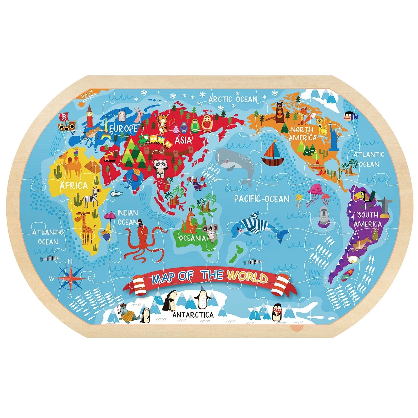 World Map Puzzle - 45cm x 30xm x 1cm