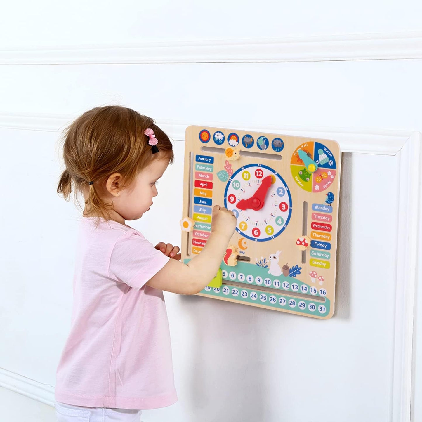 Montessori Educational Wooden Learning Toys Kids Daily Calendar