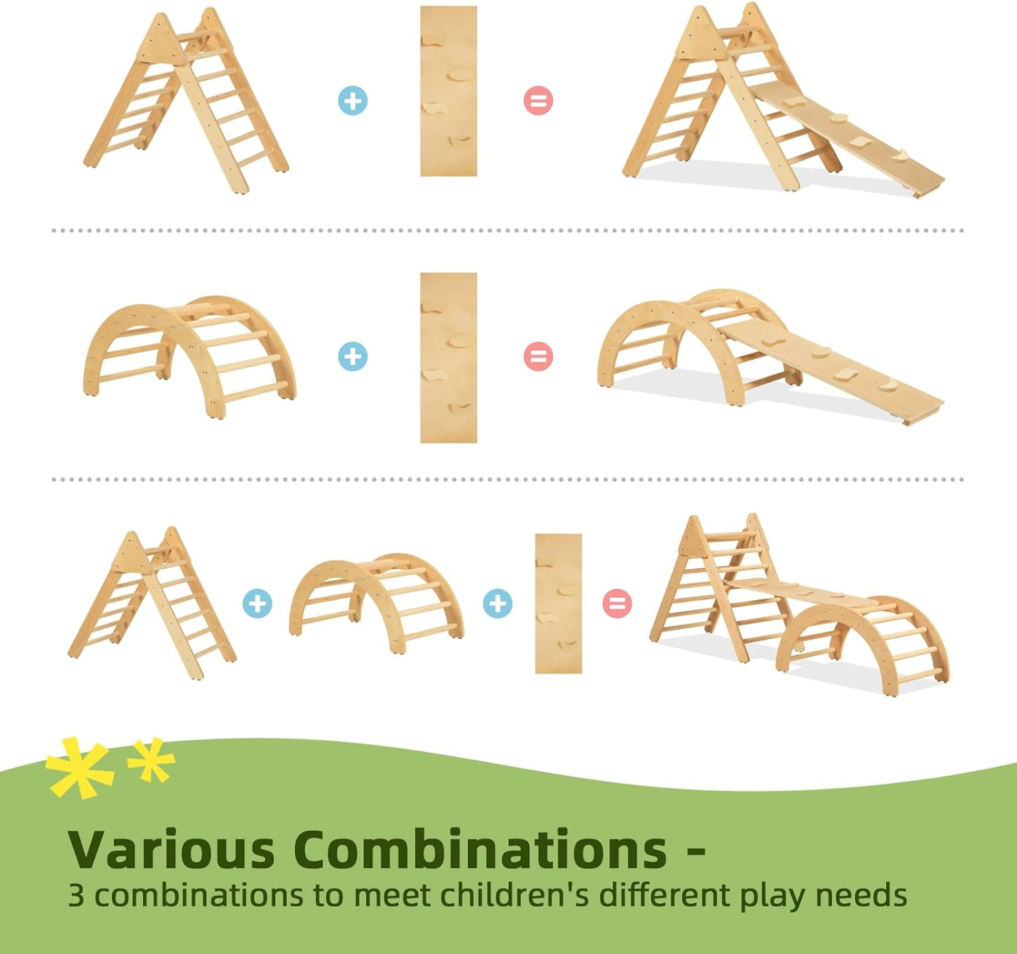 3 Piece Climbing Gym, Montessori Climbing Set