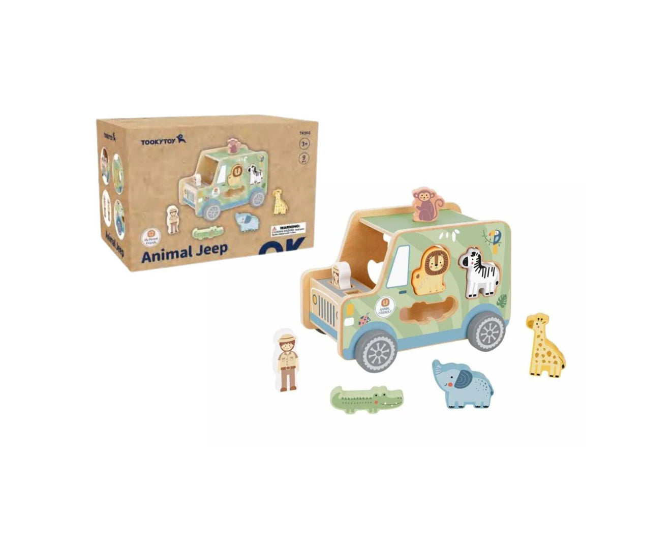 Shape Sorting Animal Jeep By Tooky Toy