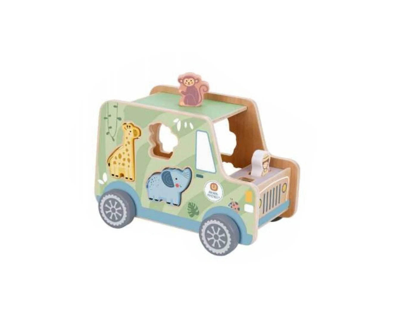 Shape Sorting Animal Jeep By Tooky Toy