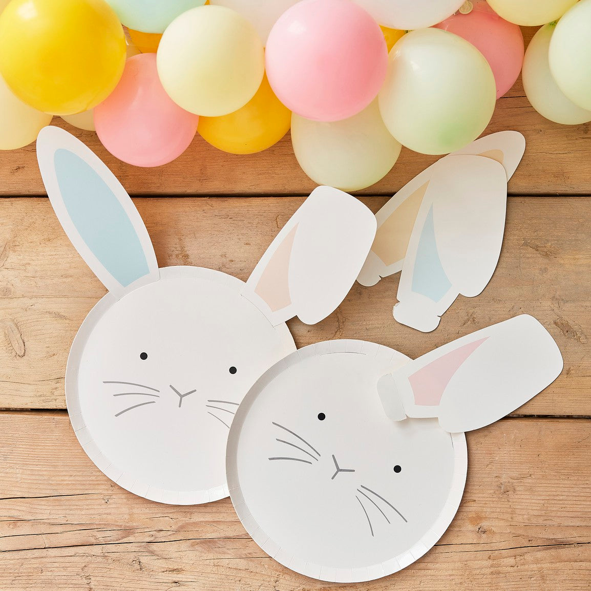 Pastel Easter Bunny Paper Plates With Interchangeable Ears