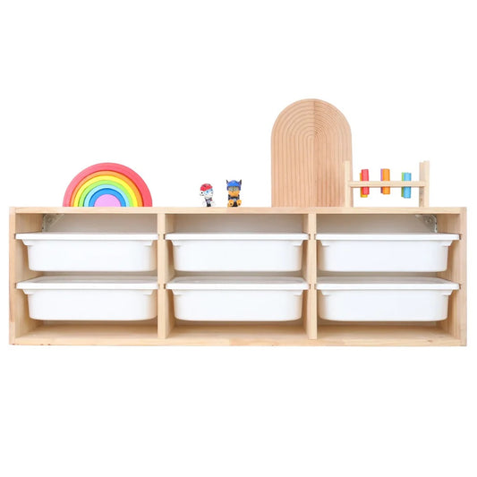 Toy storage with bins 1 - Wall mounted