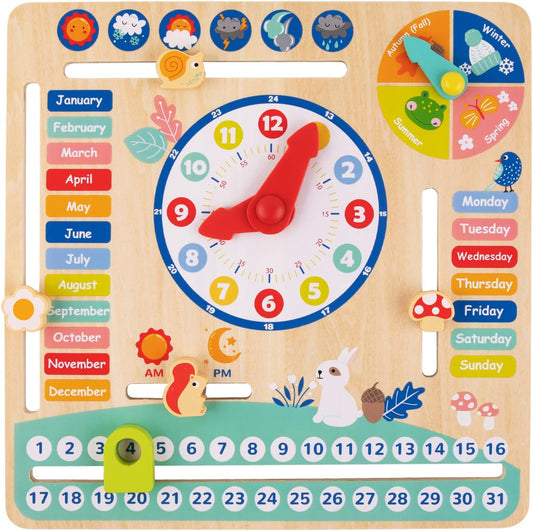 Montessori Educational Wooden Learning Toys Kids Daily Calendar