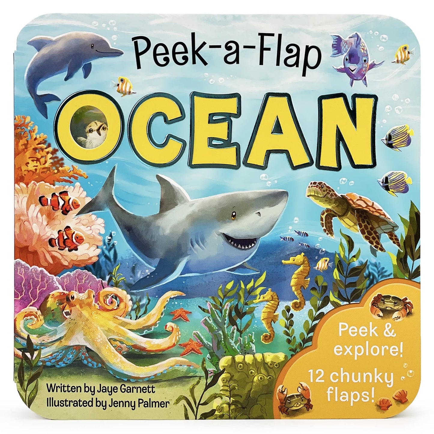 Peek-a-Flap Ocean Children's Lift-a-Flap Board Book for Children Learning about the Sea and Water Animals,