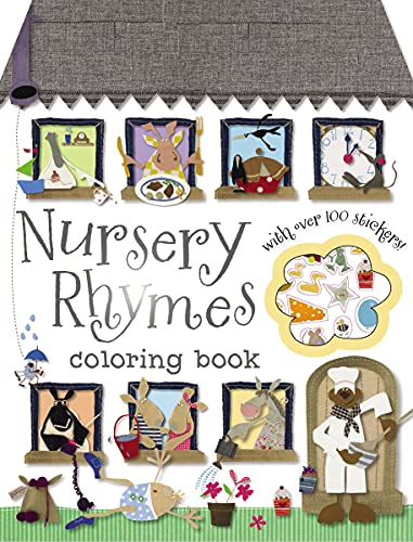 nursery rhymes coloring book with over 100 stickers 