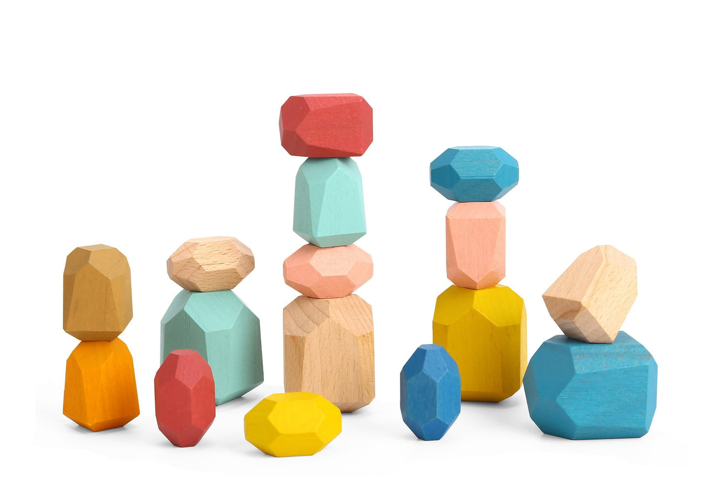 Wooden Stacking Stones - 16 pcs 18x14x5cm