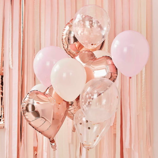 Blush And Rose Gold Balloons Bundle