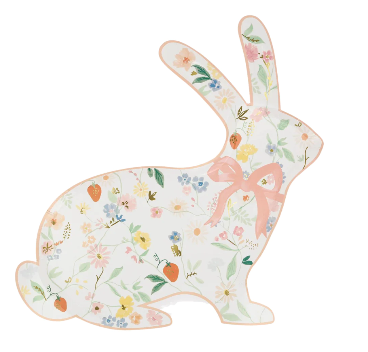 Elegant Floral Bunny Shaped Plates (x 8)