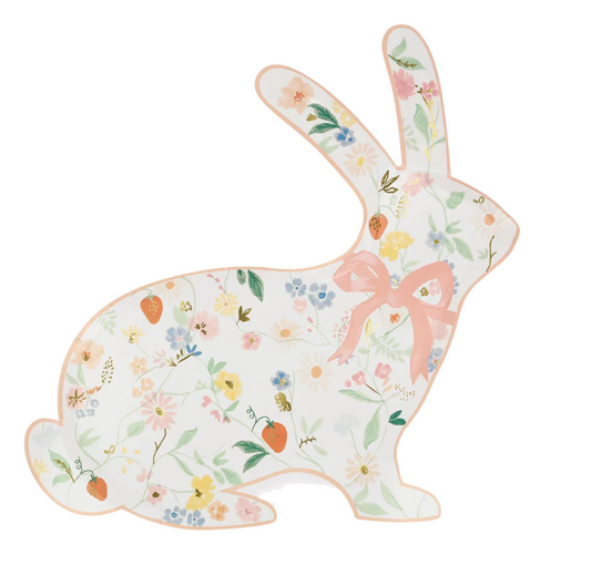 Elegant Floral Bunny Shaped Plates (x 8)