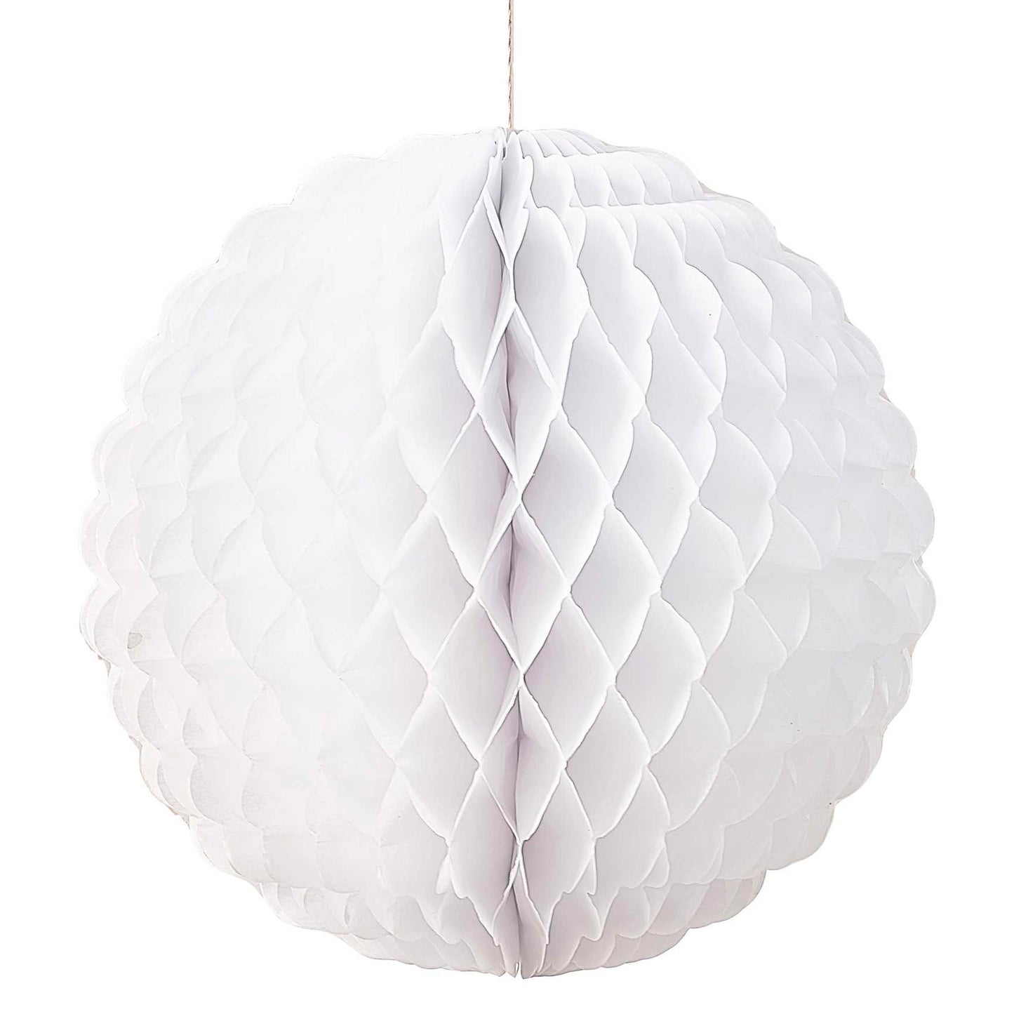 White scalloped honeycomb decorations