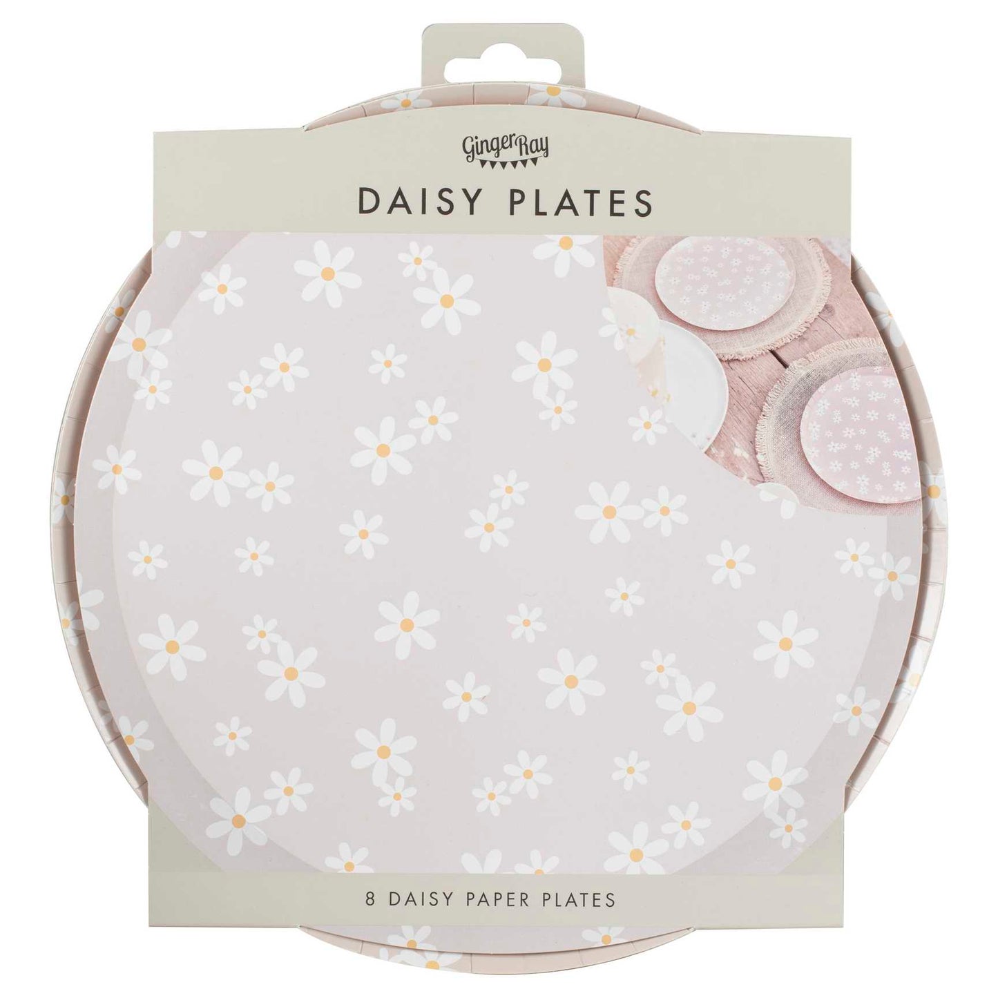 Daisy floral paper plates