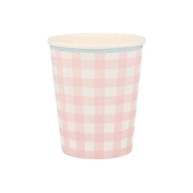 Gingham Cups (x 12)