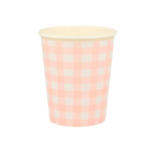 Gingham Cups (x 12)