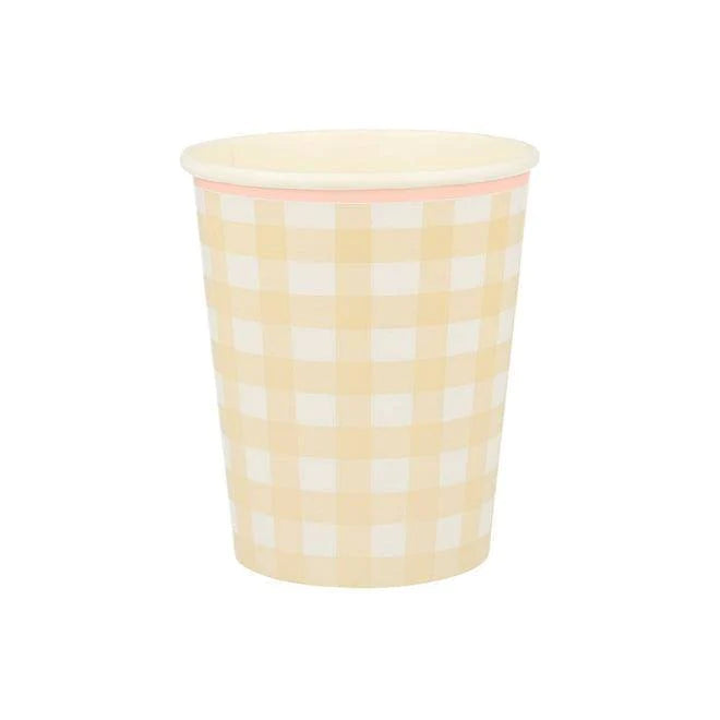 Gingham Cups (x 12)