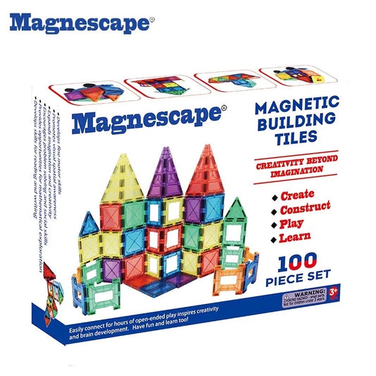 Magnescape Magnetic building blocks & tiles - 100 Pieces