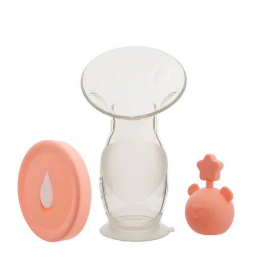 Silicone breast pump with stopper and cover